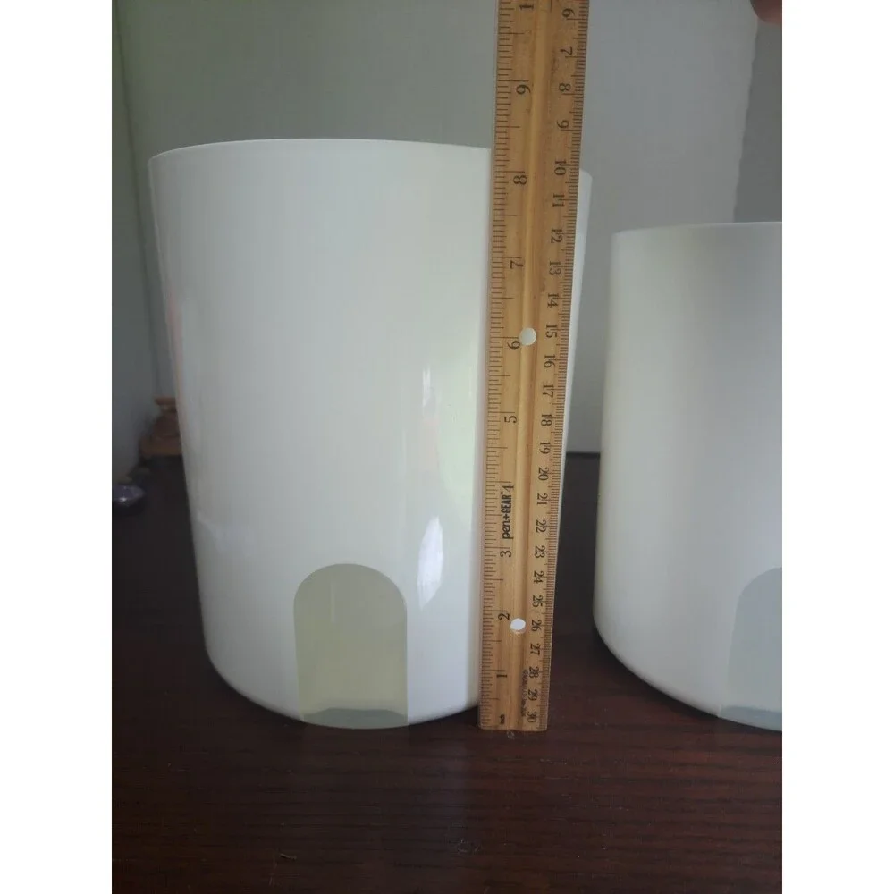 Set Of 2 Vtg Tupperware Cannisters With Viewing Window White NO LIDS!!! 2418B-2,